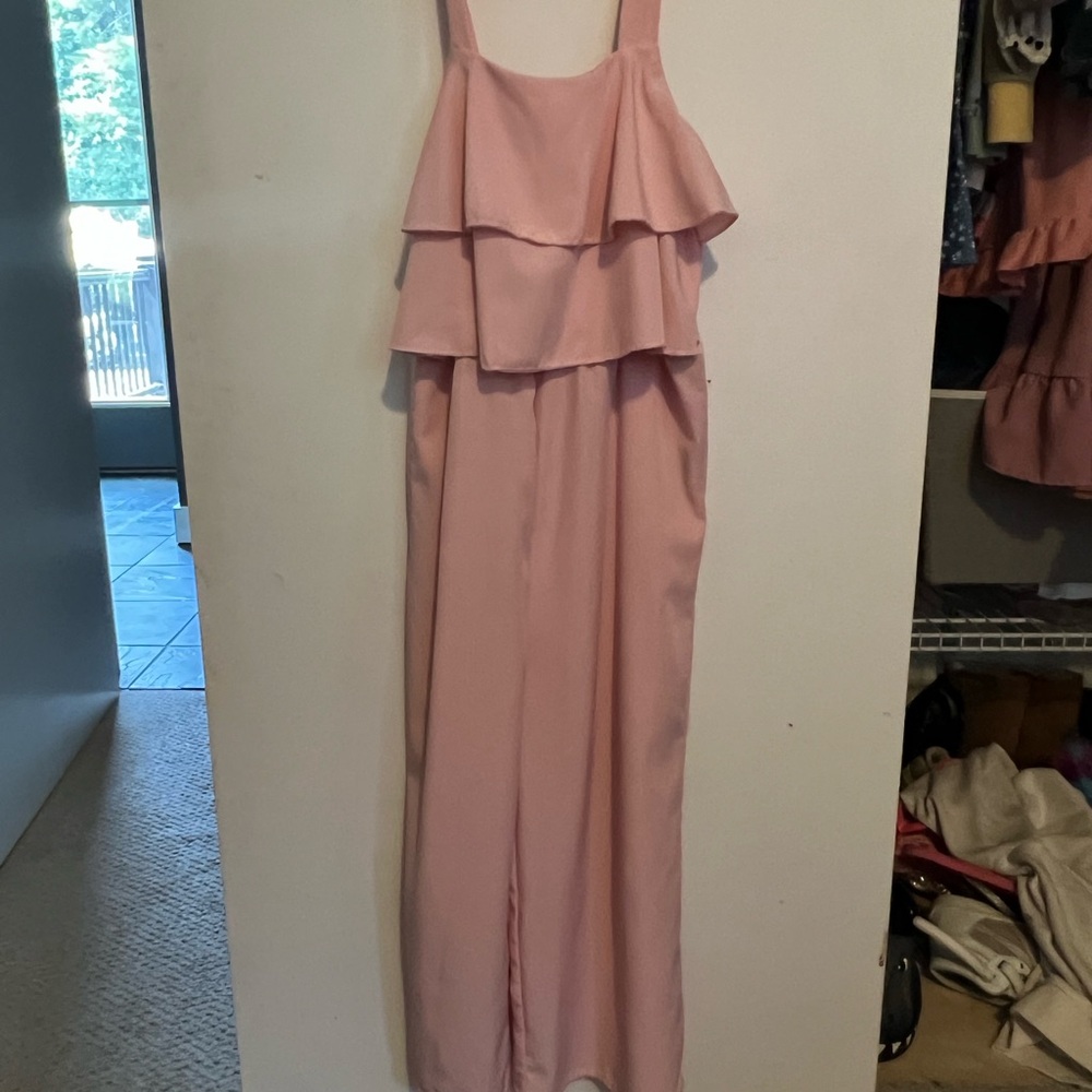 SHEIN Light Pink Ruffle Romper